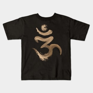 OM symbol - Golden Brushstroke Kids T-Shirt